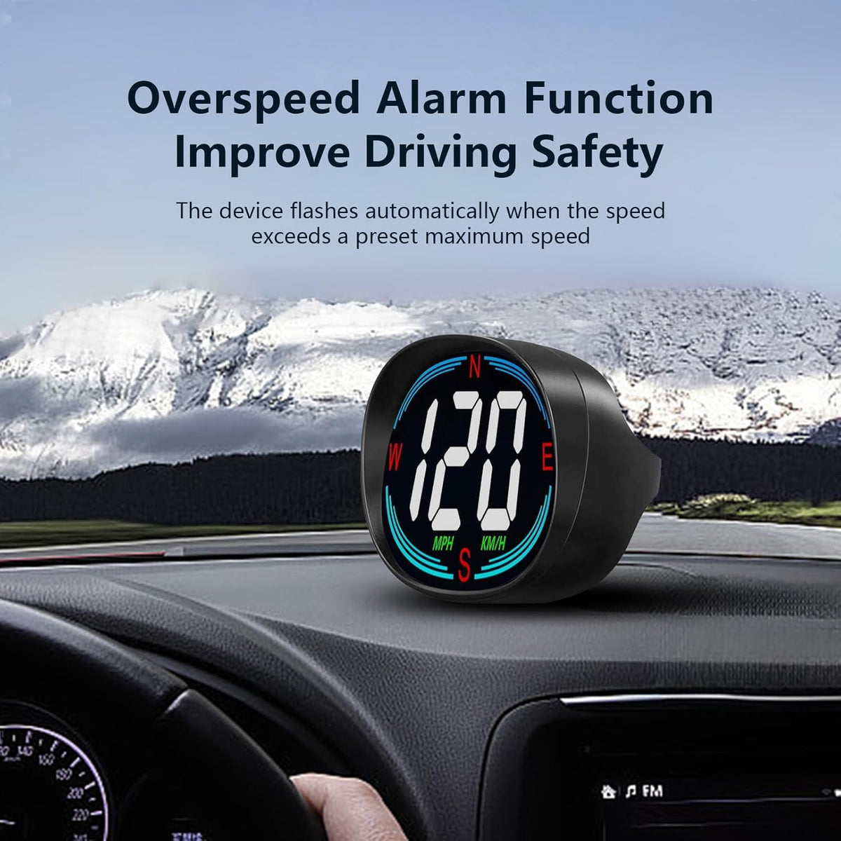 H2 GPS Speedometer Digital Speedometer GPS HUD Universal All Cars Head Up Display Vehicle Speed Compass MPH KMH Speed Gauge Plug and Play
