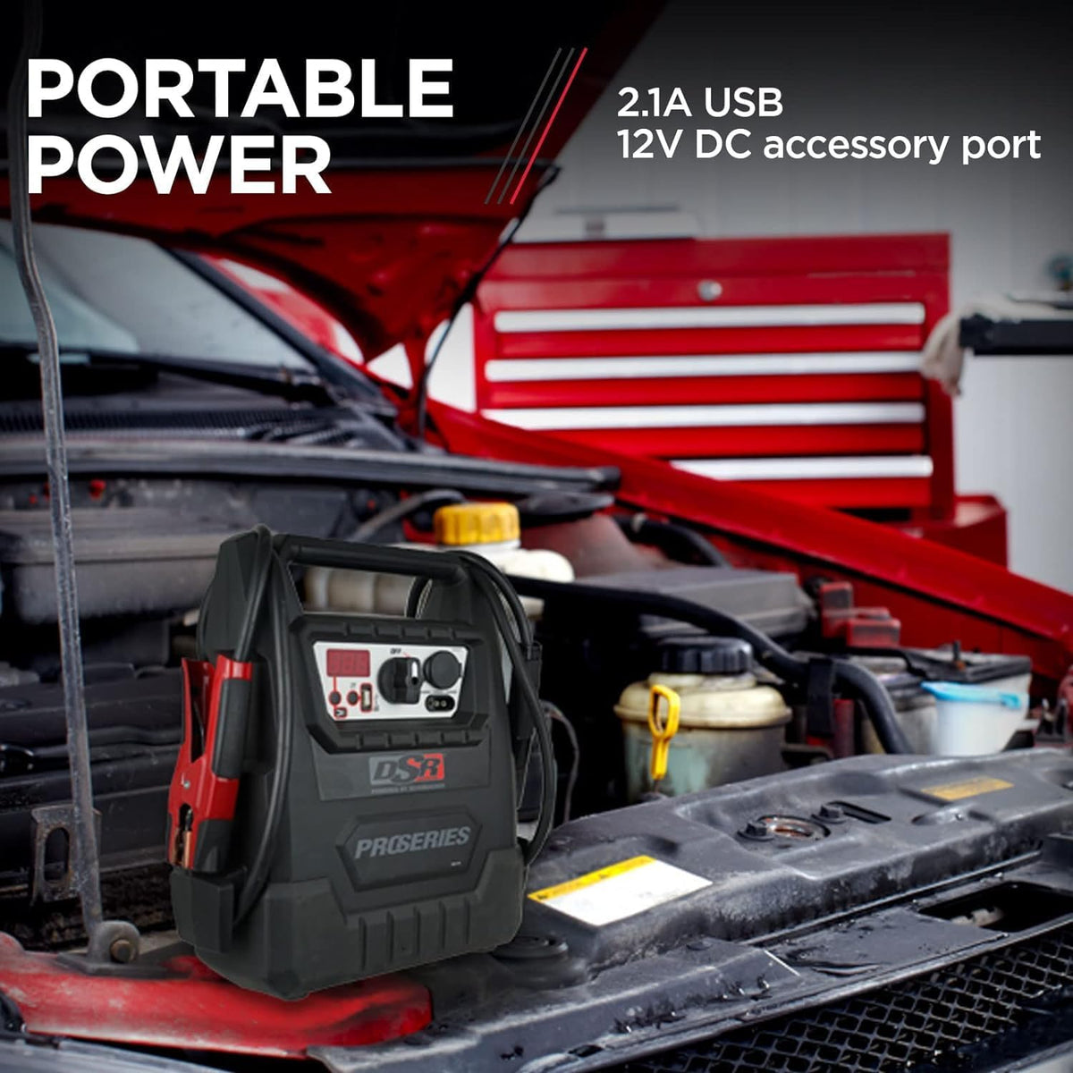 Schumacher Electric DSR ProSeries Car Battery Jump Starter, Maintainer & Portable Power Station - 12V 2400 Peak Amps & 500 Cranking Amps - with DC & USB Charging Ports - DSR158