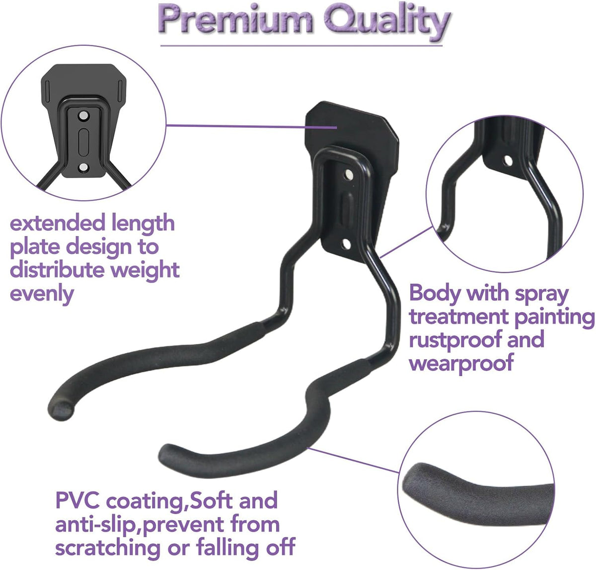 Garden Power Tools Hook 2-Pack Garage Storage Heavy Duty Wall Mount Hanger Organizer for Weed Trimmer Drill Holder