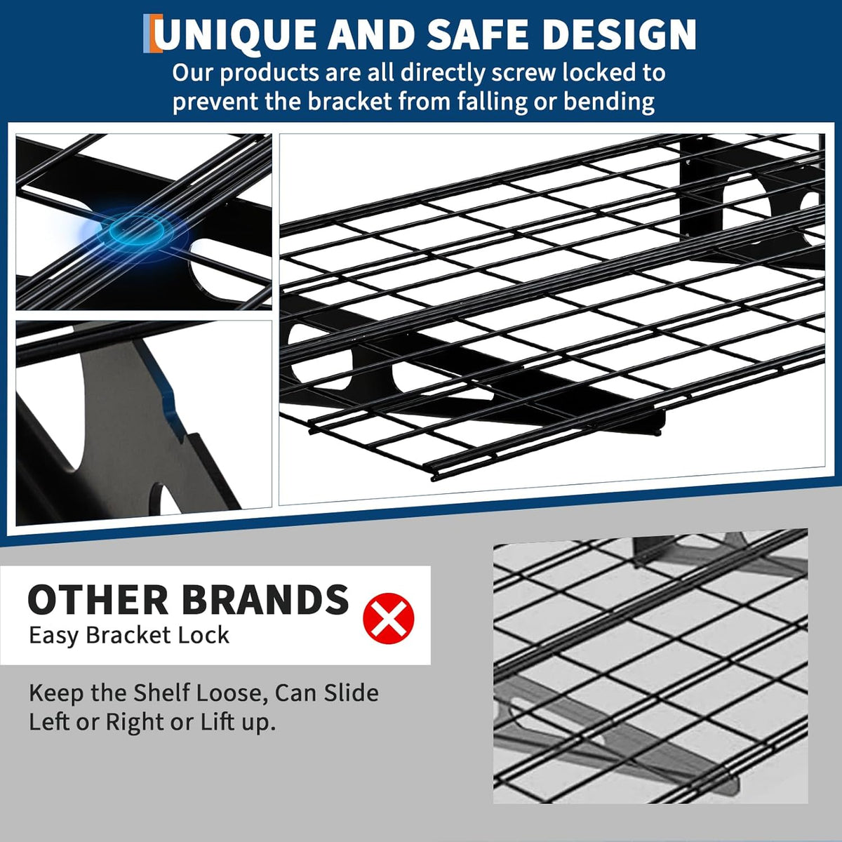 2 Pack 2x6ft Garage Storage Shelving Wall Mounted, 24-inch-by-72-inch 1600 Lbs Heavy Duty Sturdy Storage Shelves, Wall Shelves Folding Storage Garage Organization for Warehouse, Laundry