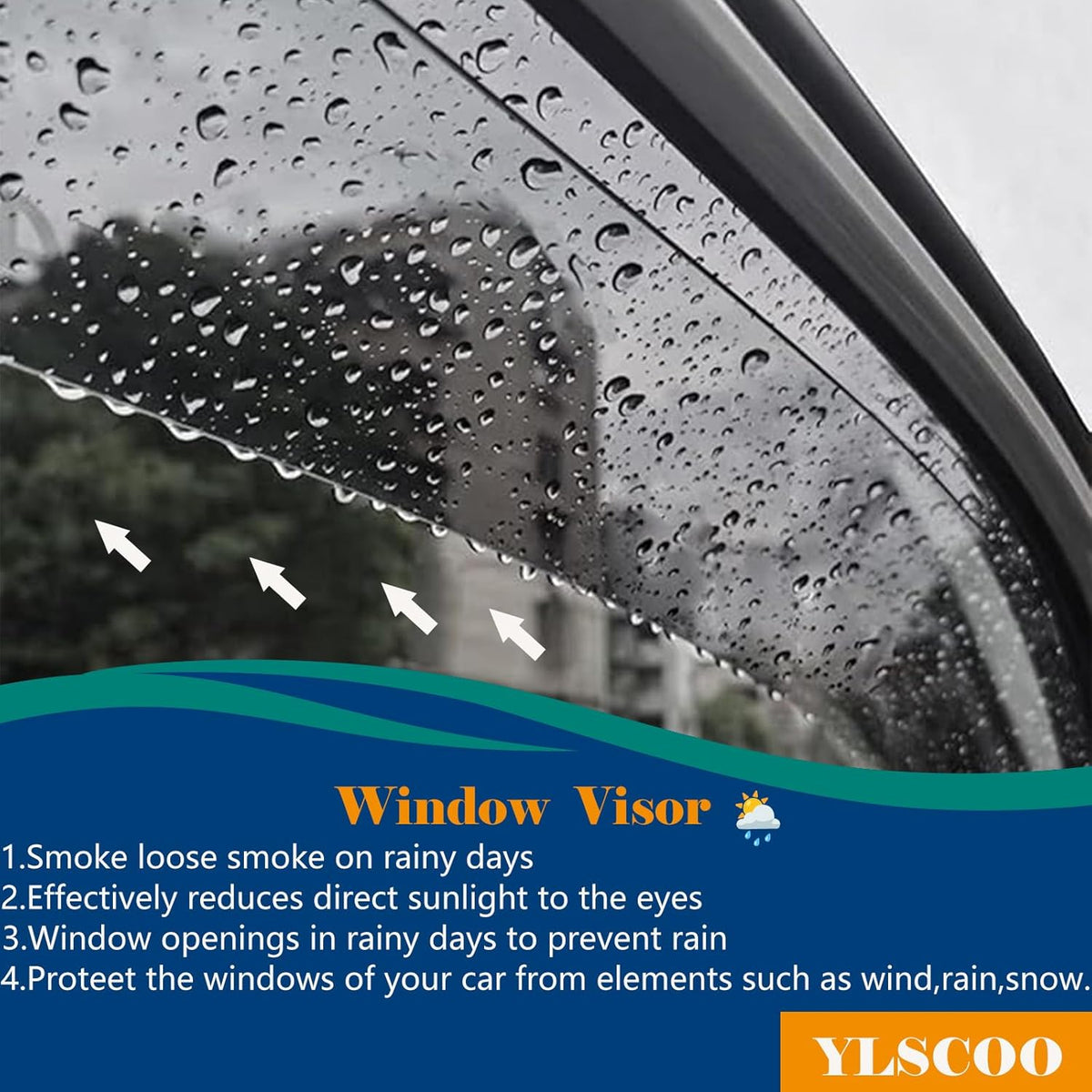 Window Visors Rain Guards fits 2011-2023 C-hrysler 300, Out-Channel Window Wind Deflectors Vent Shades Accessories, Dark Smoke 4 Pcs，2012 2013 2014 2015 2016 2017 2018 2019 2020 2021 2022