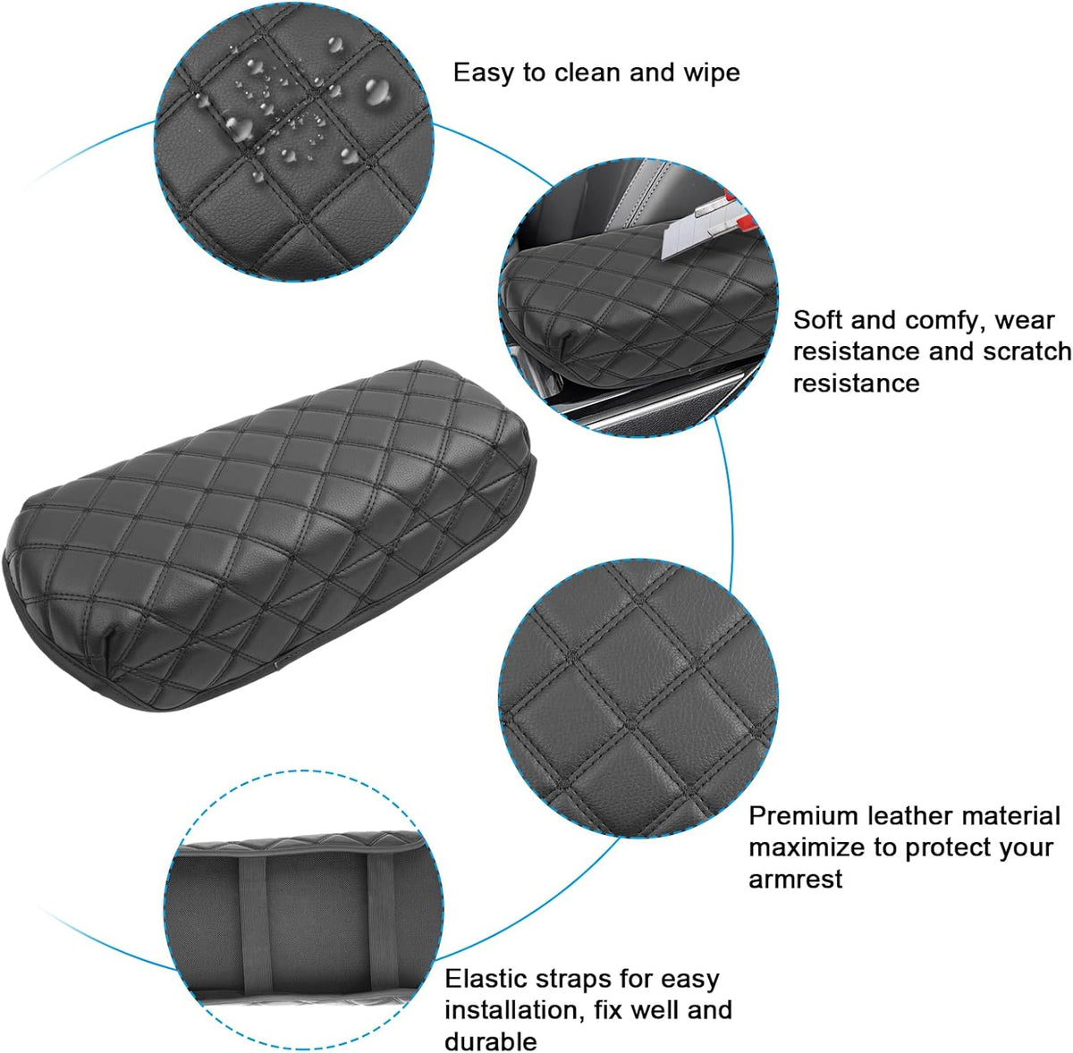 SXCY for 2025 Kia K5 Armrest Cover for Kia K5 2021-2025 Accessories 2021-2025 K5 Center Console Cover Pad 2024 2025 K5 Middle Console Cover Pad(Black Plaid Pattern)