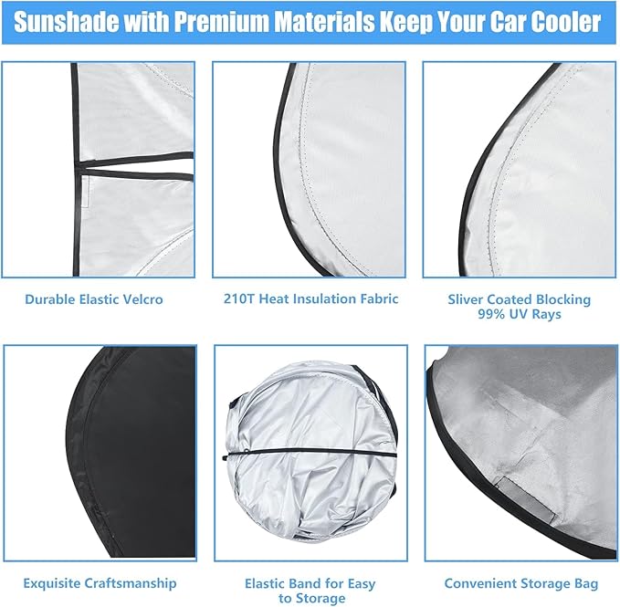 Windshield Sun Shade for BMW X5 2026 2025 2024 2023 2022 2021 2020 2019 M Sport xLine Front Window Sunshade SUV Accessories Fodable Sun Visor UV Protector Shade Heat Shield Cover