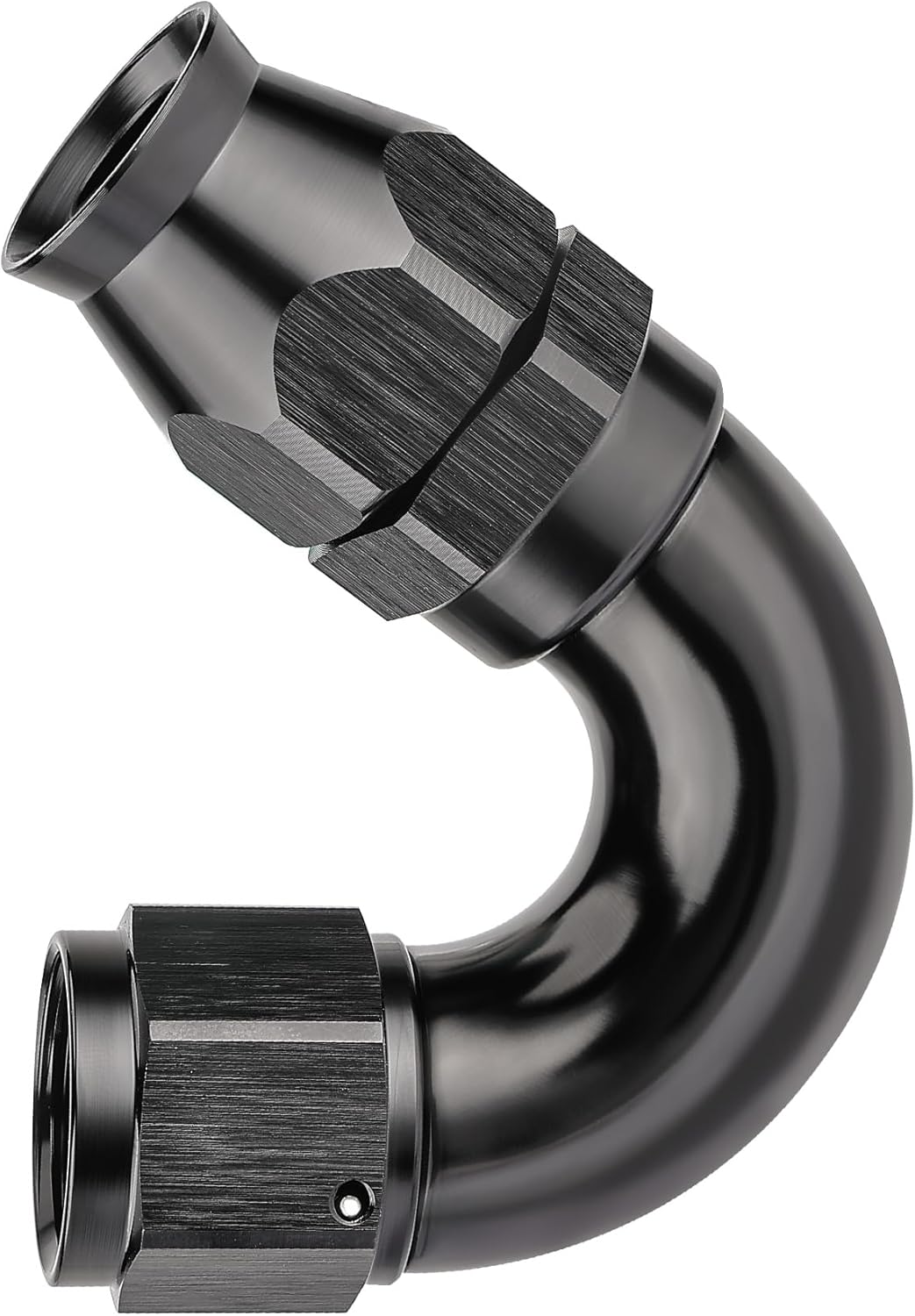 EVIL ENERGY 12AN 150 Degree PTFE One Piece Full Flow End Hose Fitting Aluminum Black