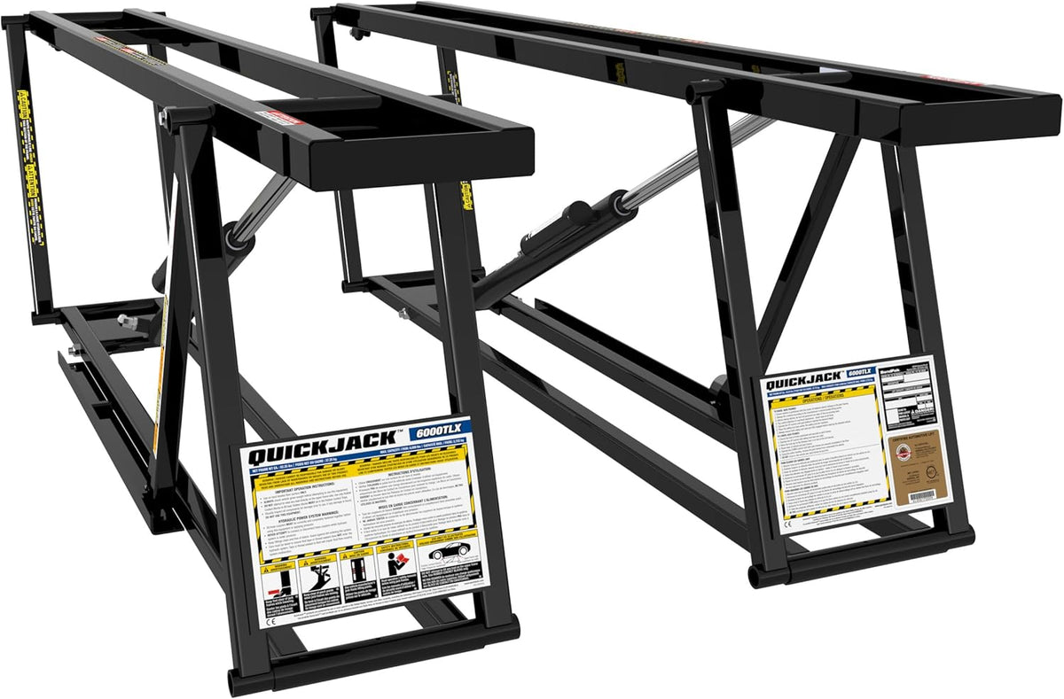 QuickJack Bundle - 6000TLX Portable Car Lift, Includes Pinch Weld Blocks & Wall Hangers, ALI Certified, 110V Power Unit, Truck Lift for Garage & Shop, (6,000 lbs. Capacity)