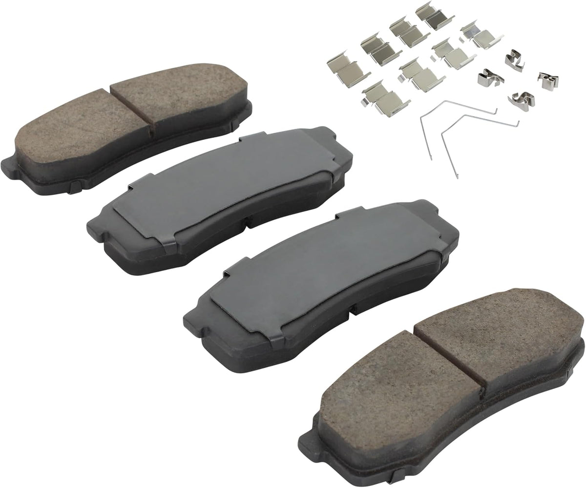 Premium Ceramic Rear Brake Pads (1001-0606C) Compatible with 1993-2024 Lexus/Mitsubishi/Toyota (4Runner/FJ Cruiser/GX460/GX470/Hilux/Land Cruiser/LX450/Montero/Montero Sport/Sequoia)