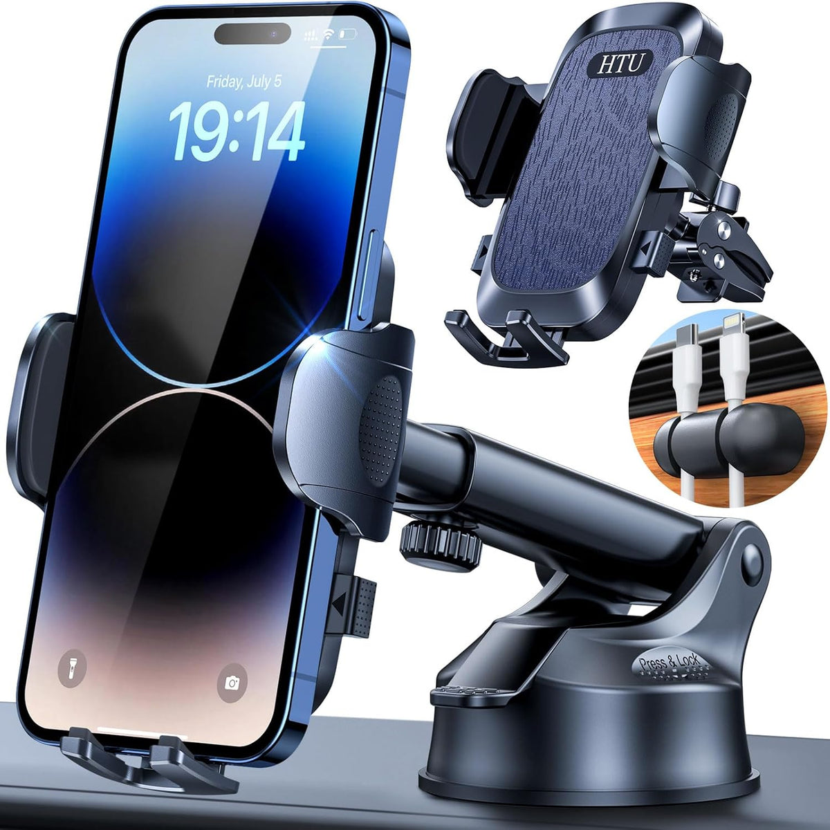 2025 Ultimate Car Phone Mount【98+LBS Strongest Suction & Military-Grade】【Patent & Safety Certs】 Cell Phone Holder Truck Stand for Dashboard Windshield Vent for iPhone 16 Pro Max Samsung (Dark Blue)