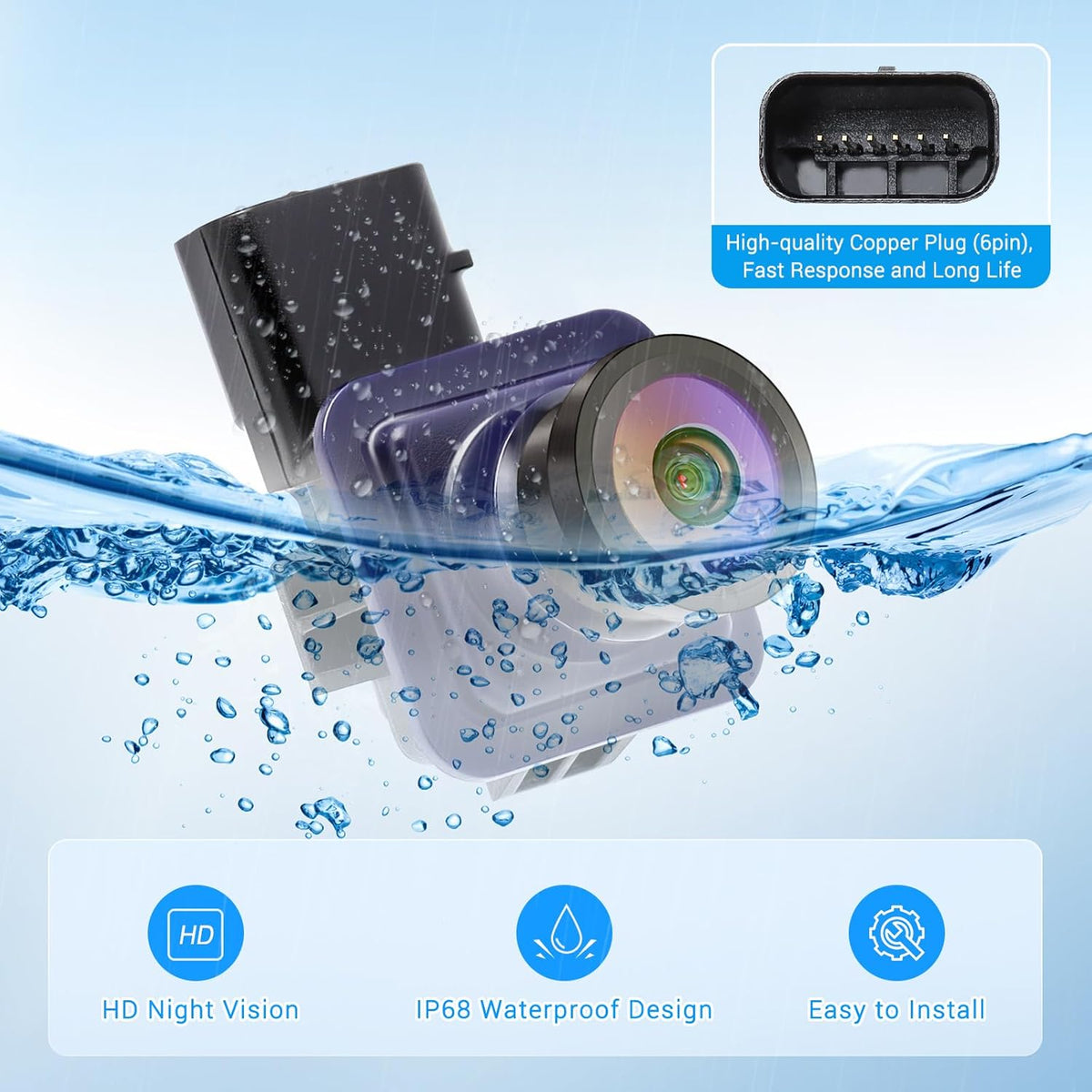 Rear View Backup Camera Compatible with Ford Escape 2014 2015 2016 Parking Assist Camera 170°Ultra Wide Angle HD Night Vision Waterproof Escape Accessories Reverse Camera EJ5Z-19G490-A GJ5T19G490AD