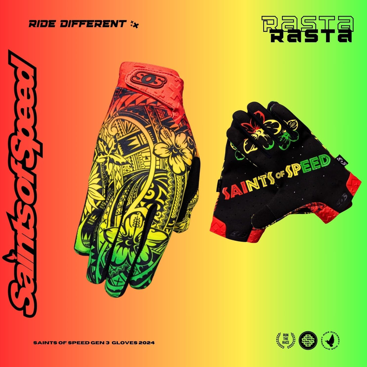 Saints of Speed Dirt Bike Gloves – Motocross, Mountain Bike, Motorcycle, BMX, Jetski, Sim, Karting, Airsoft, Paintball, Driving & Racing Bike Gloves + Phone & Touch Screen Capable