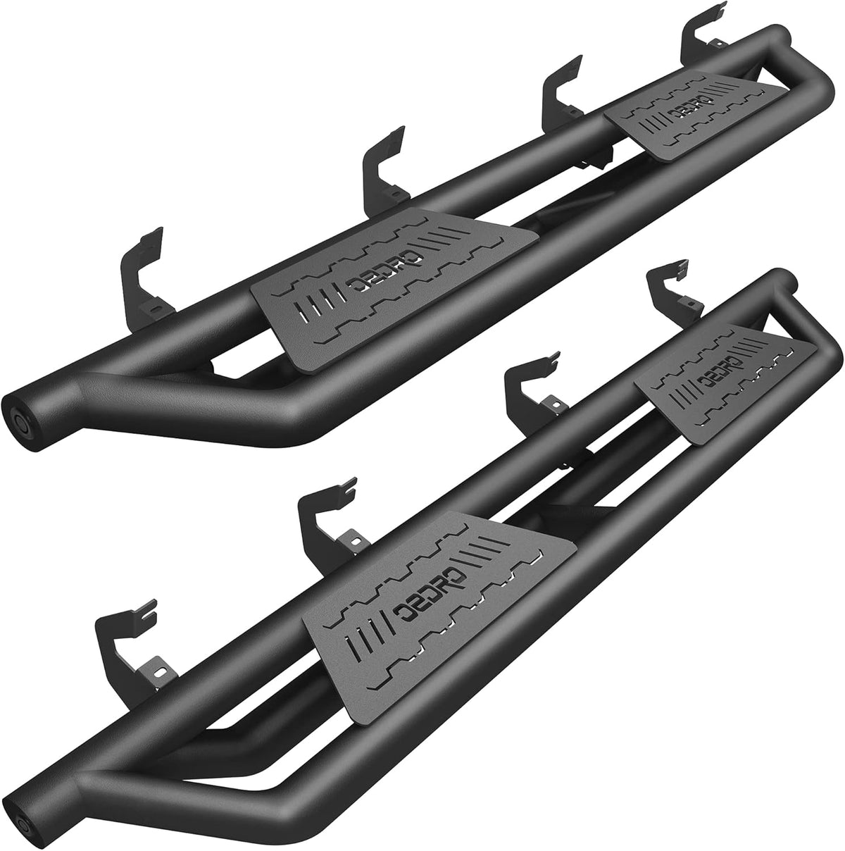 OEDRO Running Boards Compatible with 2019-2025 Chevy Silverado/GMC Sierra 1500, 2020-2025 2500HD 3500HD Crew Cab(Excl. 2019 1500 LD/Limited), Bolt-on Side Steps Steel Nerf Bars