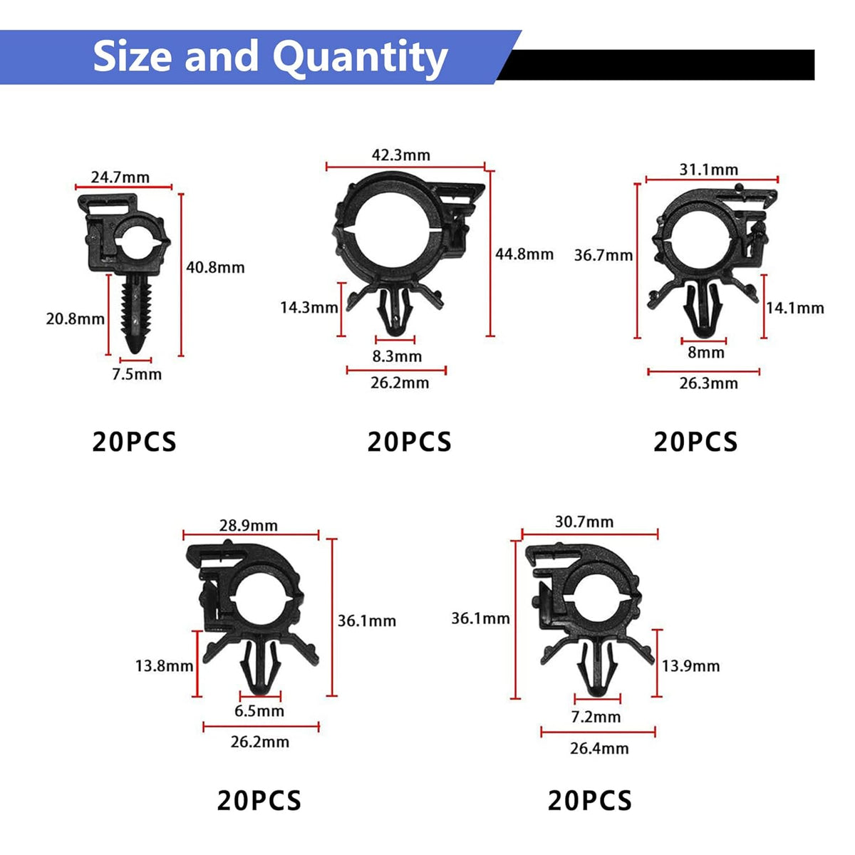 Car Harness Routing Clips 165PCS Assortment 11 Different Sizes Automotive Wire Routing Clips Replacement Parts for Honda GM Mazda Jeep Wrangler