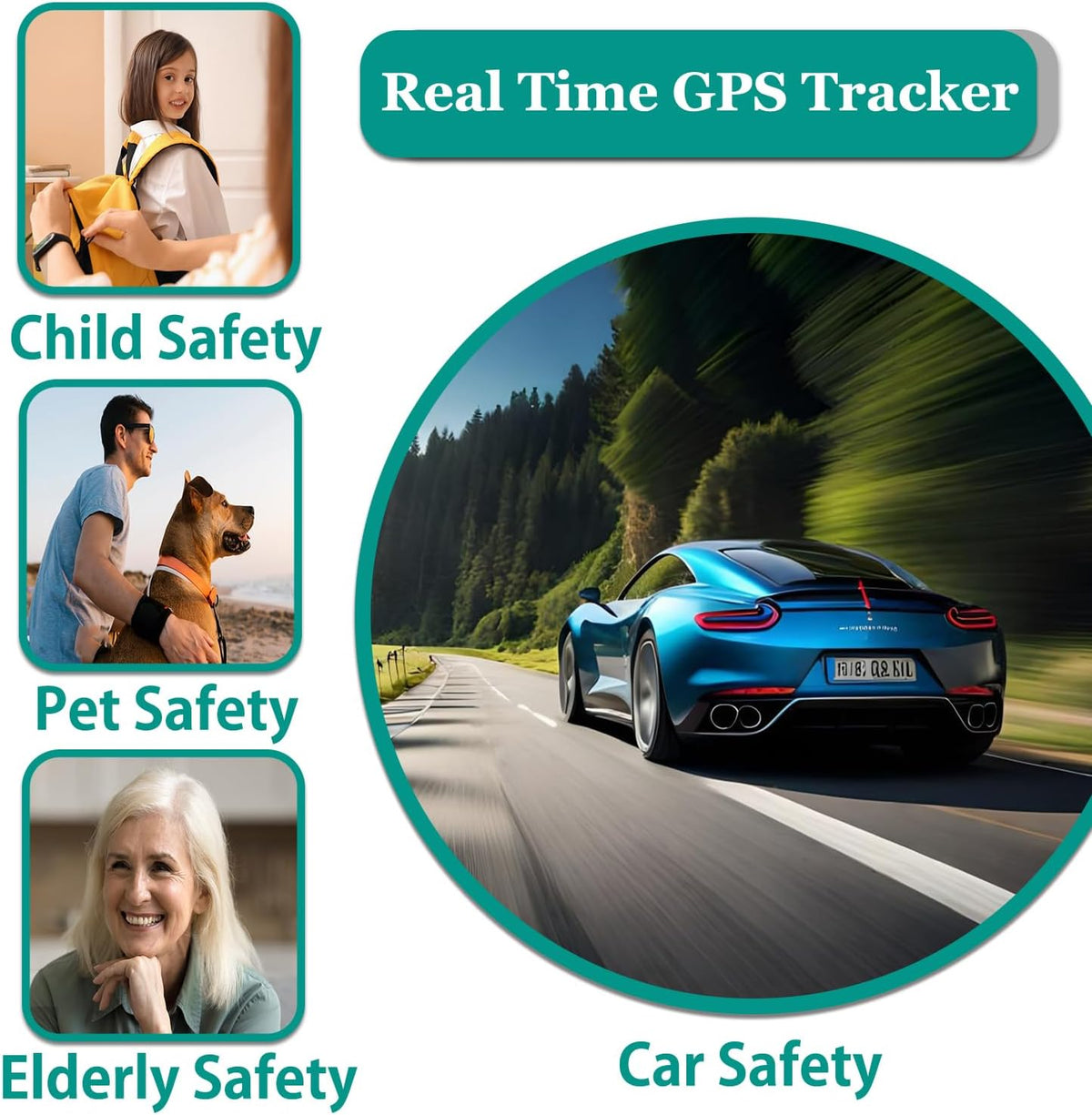 GPS Tracker for Vehicles,Mini Portable Magnetic Car GPS Tracking,Full Global Coverage Location GPS Tracker for Kids,Dogs,No Subscription Required/No Monthly Fee/No SIM Card Required