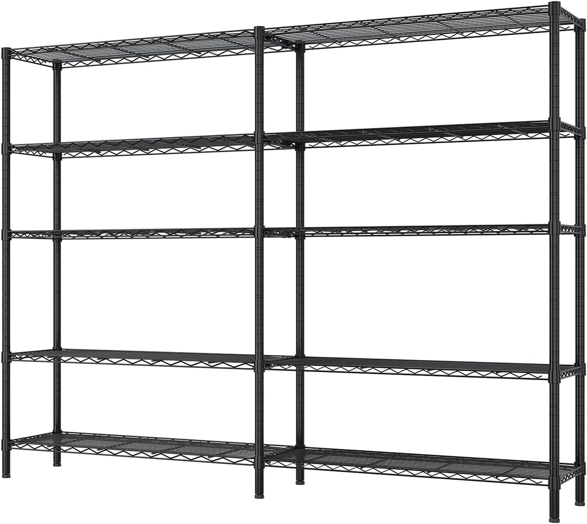 VINGLI 70" W Storage Shelves 1600LBS Heavy Duty Metal Shelving, Upgraded 5 Tier Garage Shelving Unit, Adjustable Wire Shelf for Storage Rack Commercial Pantry Shelf Organizer, 69.8"W × 15.8"D × 71"H