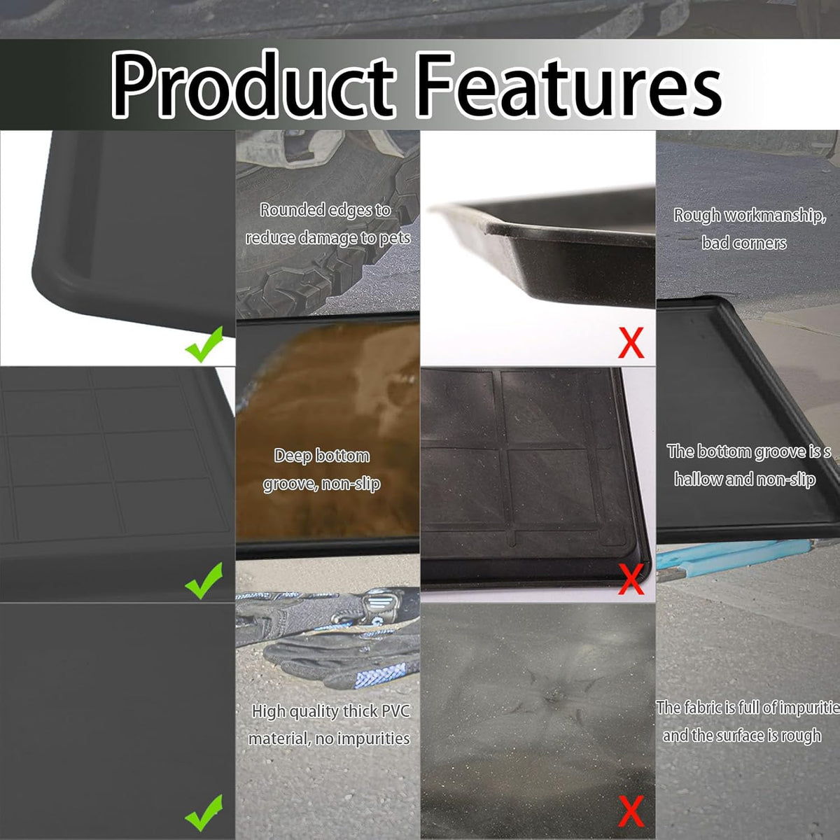 3Pcs Auto Oil Drip Pan Extra Large Oil Drip Pan for Under Car to Keep Garage Floor Show Room Driveway Safe and Clean(35.4 x 24 x 1.6 inch) (3PCS)