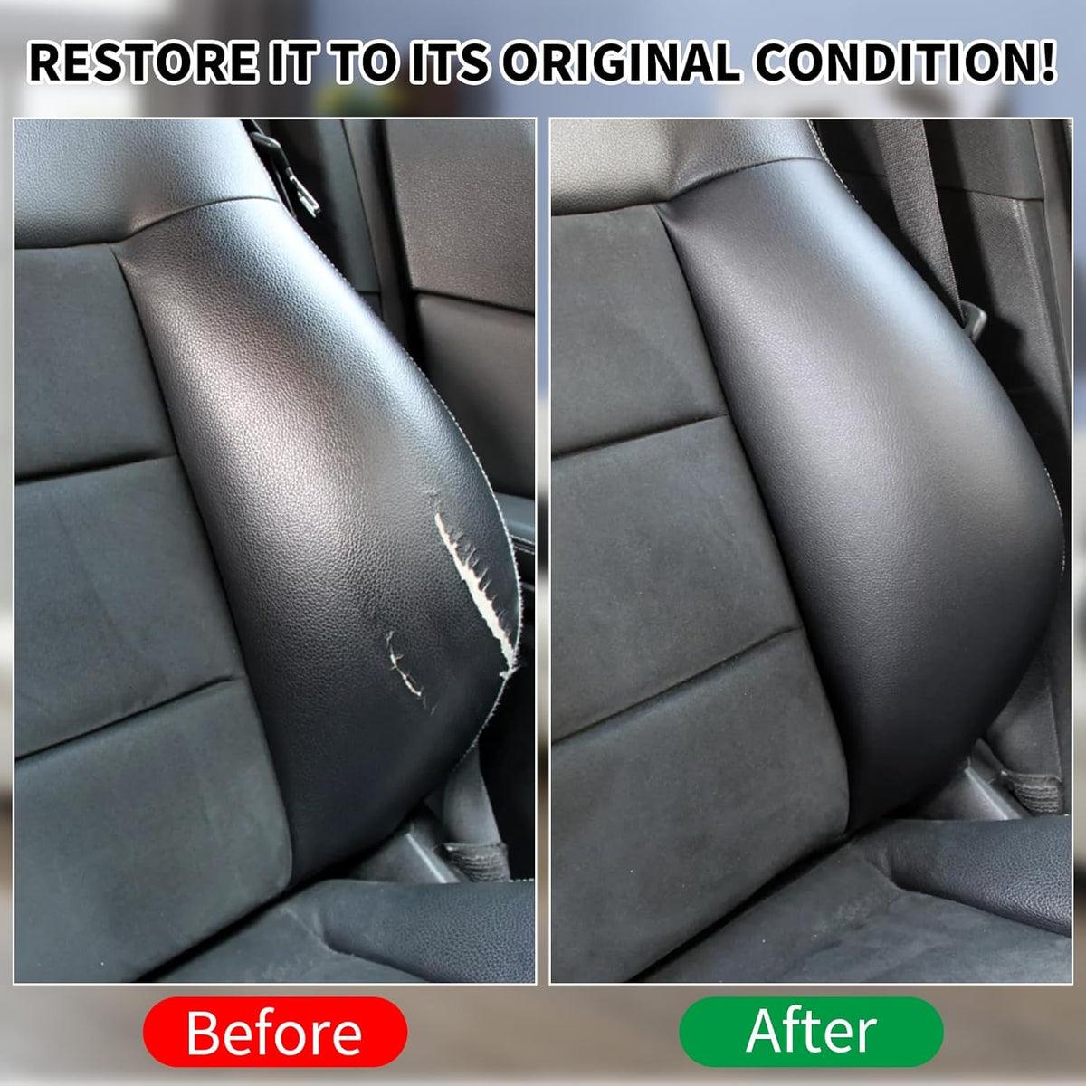 Black Leather Recoloring Balm,Leather Couch Scratch/Stain Remover,Leather Repair kit for Vinyl Furniture and Car Interior,Leather Dye Paint for Scratched and Faded Leather Couches