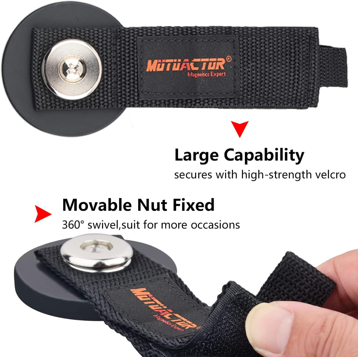 MUTUACTOR 2packs Magnetic Hooks Heavy Duty,Strong Magnet Garage Hook Large Capability for Hanging Cables Rubber Coating Mounting Magnet Storage Hooks for Garden Hoses Ropes Cordless Drills Tools Box