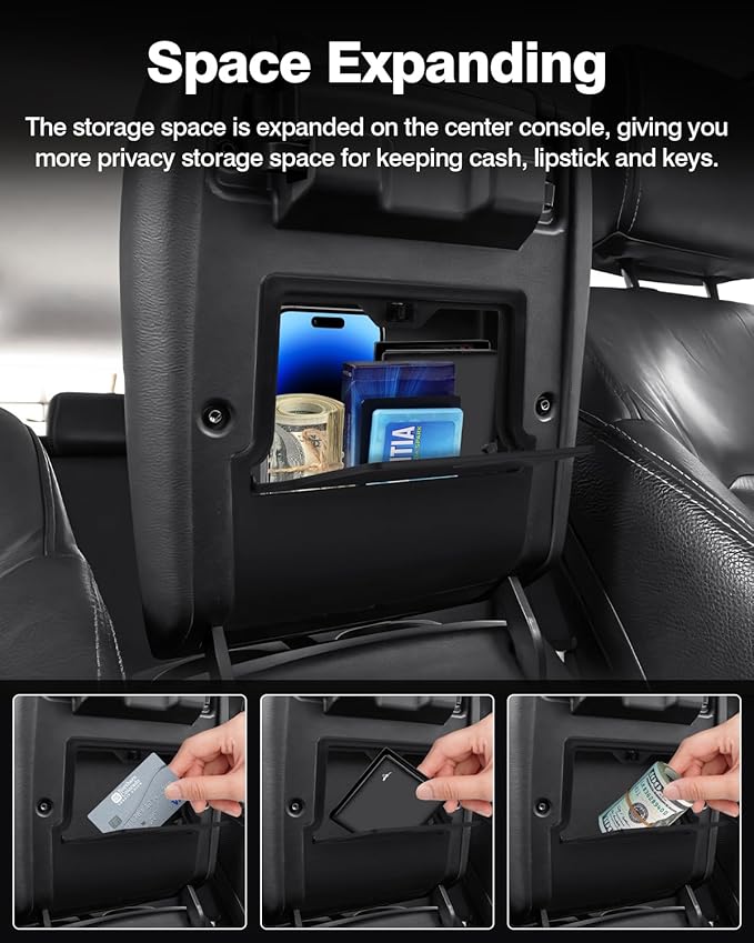 Autorder Armrest Hidden Storage Box for 2023-2025 2026 Chevy Chevrolet Colorado/GMC Canyon Accessories One-Touch Open Center Console Organizer Secret Compartment Hidden Organizer Insert Tray