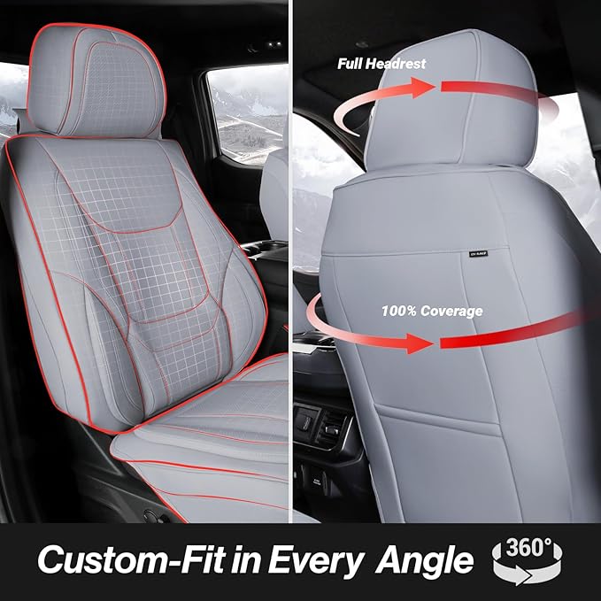 Coverland Custom Fit Car Seat Covers for Car Compatible with [2010-2016 Mercedes-Benz E-Class Sedan, Wagon] Premium Waterproof Non-Slip Interior Seat Protector [Full Set Gray - Size Chart X67]