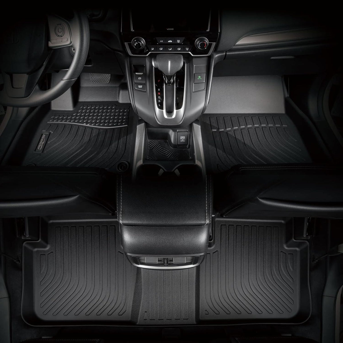 Binmotor-Floor Mats for 2025 Mazda CX70 & CX-70 PHEV & CX-90 & CX-90 PHEV，Front and 2nd Row,TPE All Weather Car Accessories Mats for Mazda CX 70, Floor Liners Waterproof, Nonslip-Black