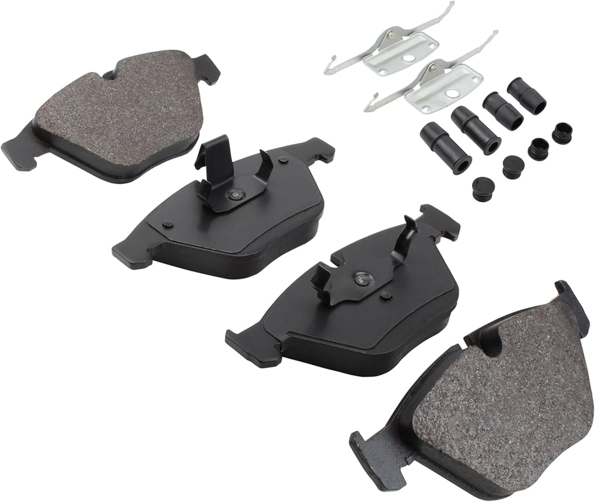 Premium Ceramic Front Brake Pads (1001-0918C) Compatible with 2002-2013 BMW (1 Series M/335xi/525i/525xi/528i/528i xDrive/528xi/530i/530xi/535i/535i xDrive/535xi/545i/550i/M3 & More)