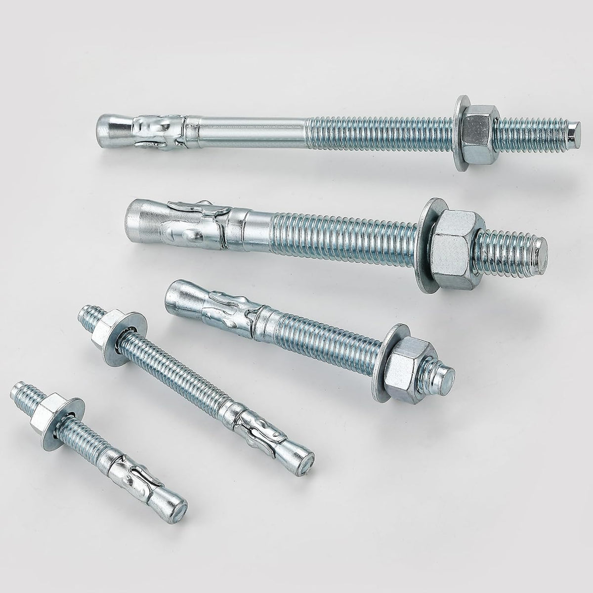3/8x4" 10Pcs Inch Standard Fasteners for Heavy-Duty Zinc Wedge Anchors for Cement and Concrete