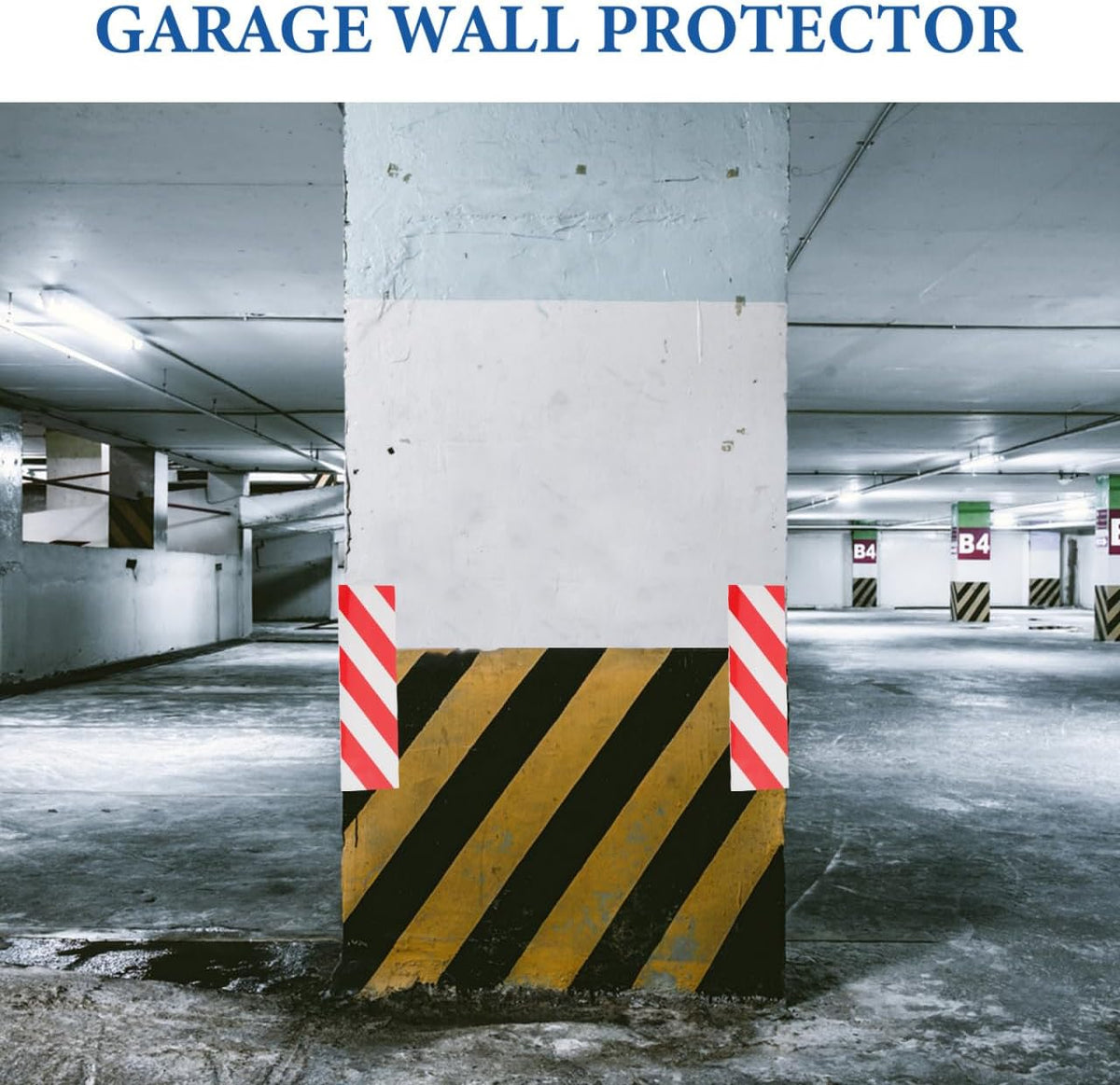 VOSAREA 4pcs Reflective Foam Wall Protector for Garage Poles Corner Guard Padding for Parking Garages Wall Guards to Protect Walls