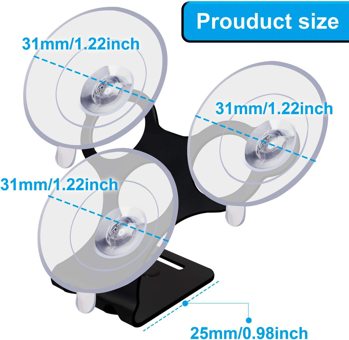 Windshield Suction Cup Mount Holder Compatible with Cobra Radar Detectors Cobra RAD 450, 8-Band, ESD-6100, ESD-7000, XRS-9300, PRO-9780 and All Recent Models (Bracket & 6 Suction Cups)