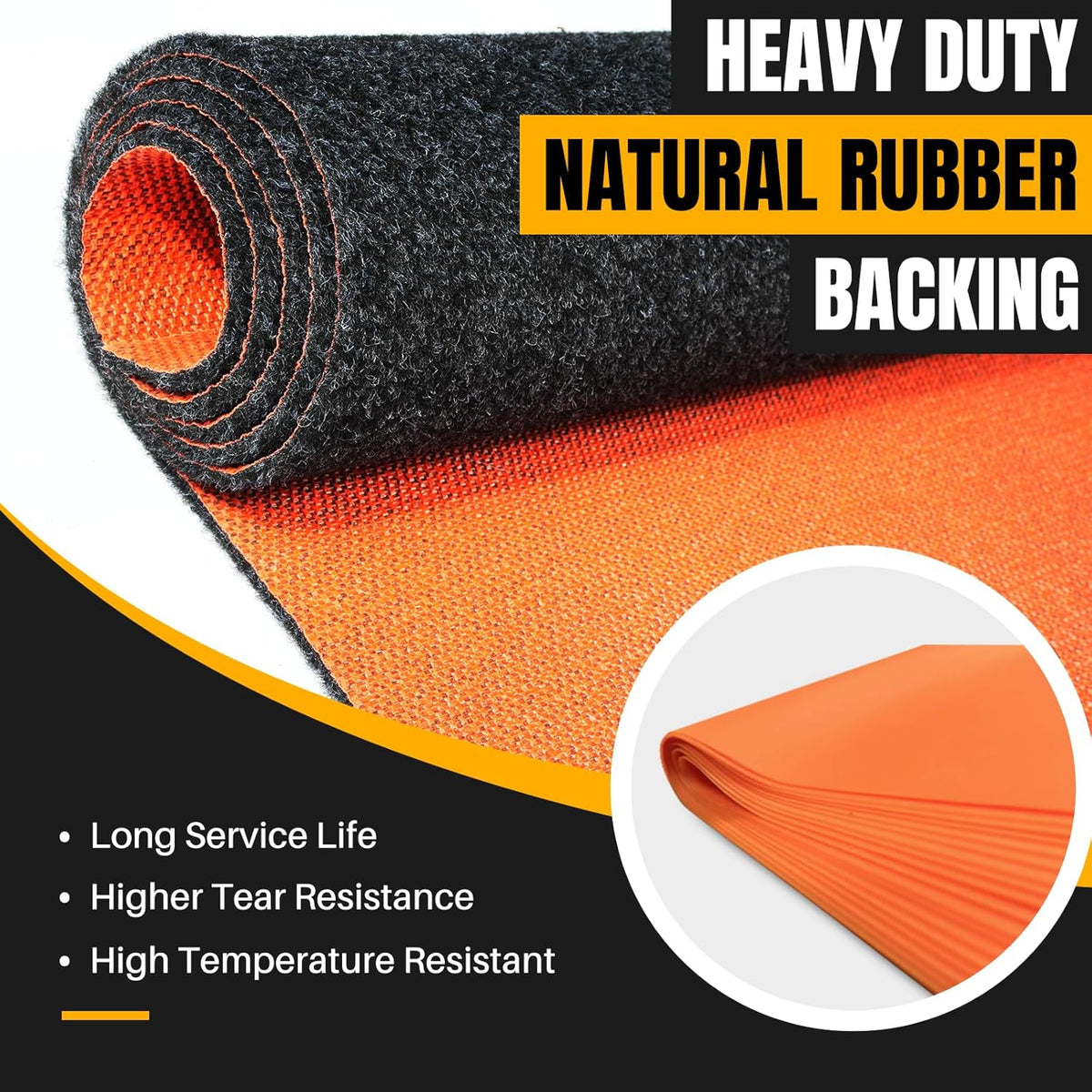 Heavy Duty Oil Spill Mat, Garage Floor Mat for Under Car, 64" X 32", Waterproof, 1/4" Rubber Backing Protects Floor, Reusable, Absorbs All Types of Spills, Oil Absorbent Pads(2-Pack)