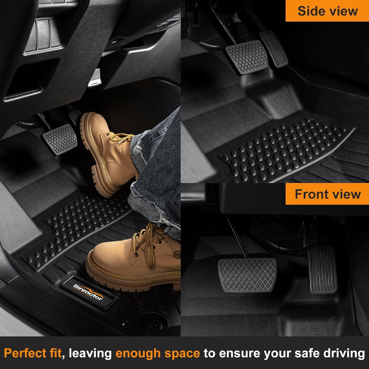 Binmotor-Floor Mats & Cargo Liner for Mazda 3 2019-2025(Only Hatchback), Heavy Duty Car Floor Mat Rubber Liners All Weather Car Mats for Mazda 3 Accessories
