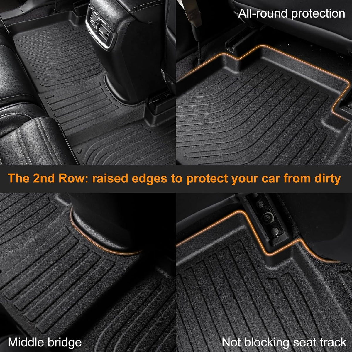 Binmotor-Floor Mats & Cargo Liner Set for Buick Enclave 2025丨for GMC Acadia & Acadia Denali 2024-2025(Only Buick Seat-7 Seats) 丨 for Chevy Traverse 2024-2025(Only Buick Seat-7 Seats)