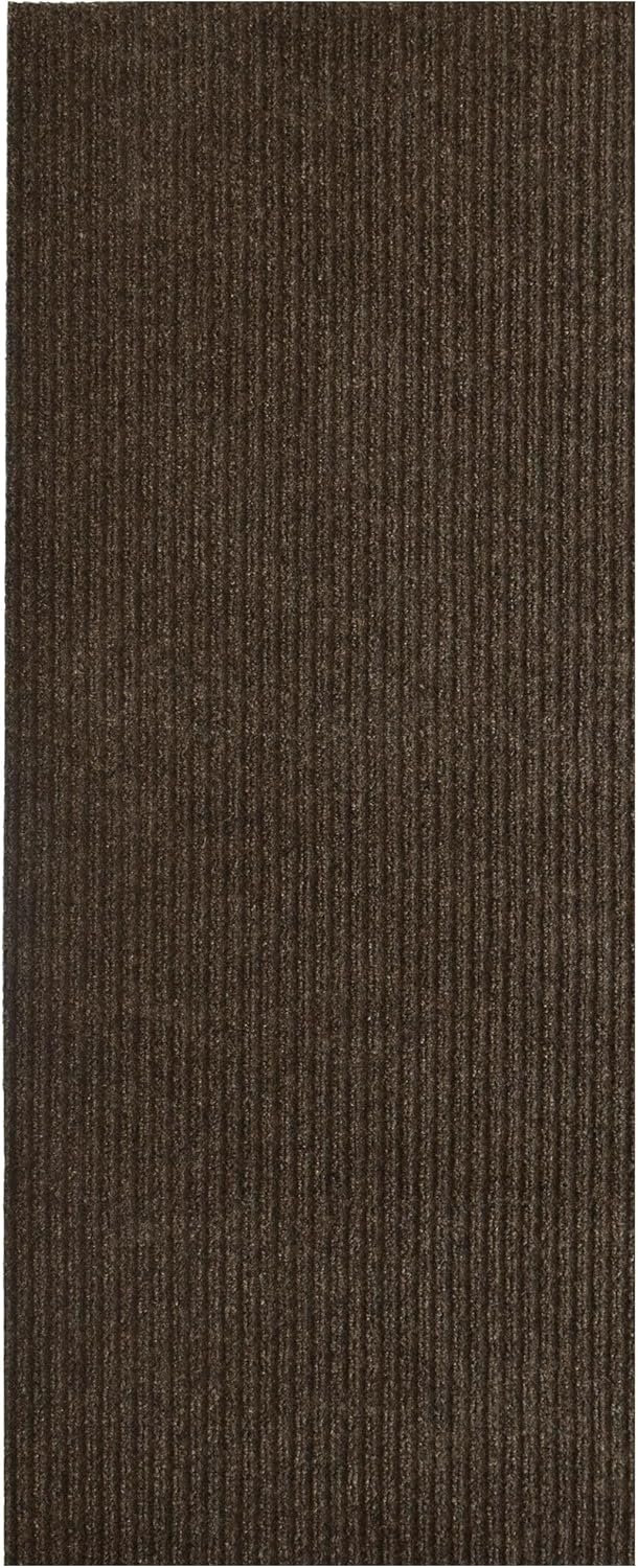 iCustomRug Spartan Weather Warrior Duty Indoor/Outdoor Utility Ribbed in 3ft,4ft,6ft Widths 70 Custom Sizes with Natural Non-Slip Rubber Backing 4'X30' in Brown