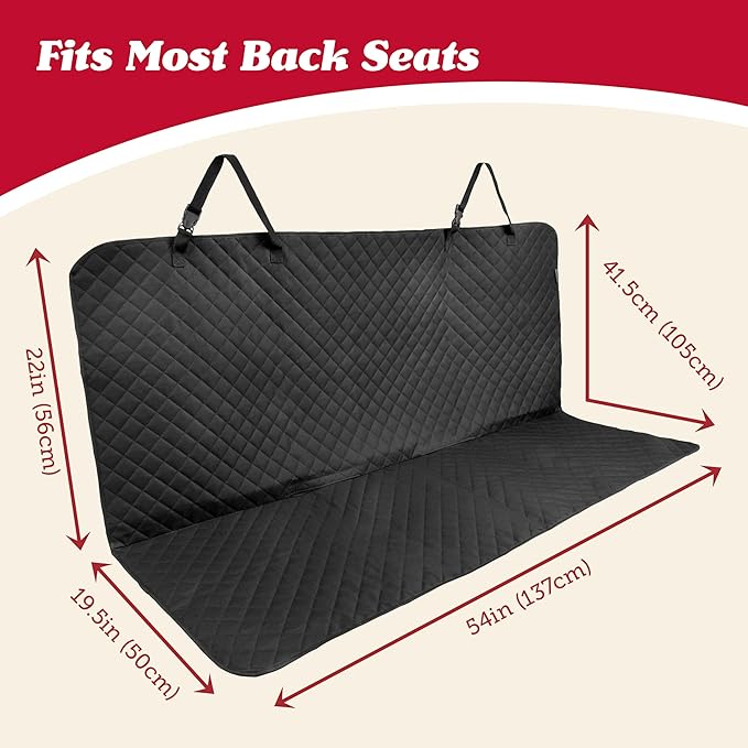 Lusso Gear Car Seat Protector for Baby Car Seat (Bench Seat Cover) - Waterproof - Thick Padding - Protects Fabric or Leather Seats (Black)