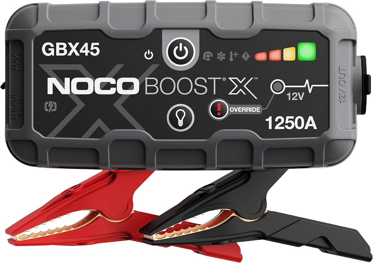 NOCO Boost X GBX45: 1250A UltraSafe Jump Starter – 12V Lithium Battery Booster Pack, Portable Jump Box, Power Bank & Jumper Cables - for 6.5L Gas and 4.0L Diesel Engines