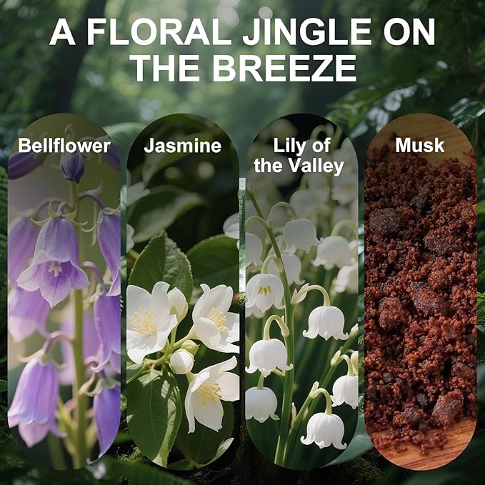Car Air Freshener Diffuser Wild Bluebell Scented 2 Pack, Car Fresheners Vent Clip Leather Design, Car Diffuser Flower Scented for 30 days Long Lasting Winered
