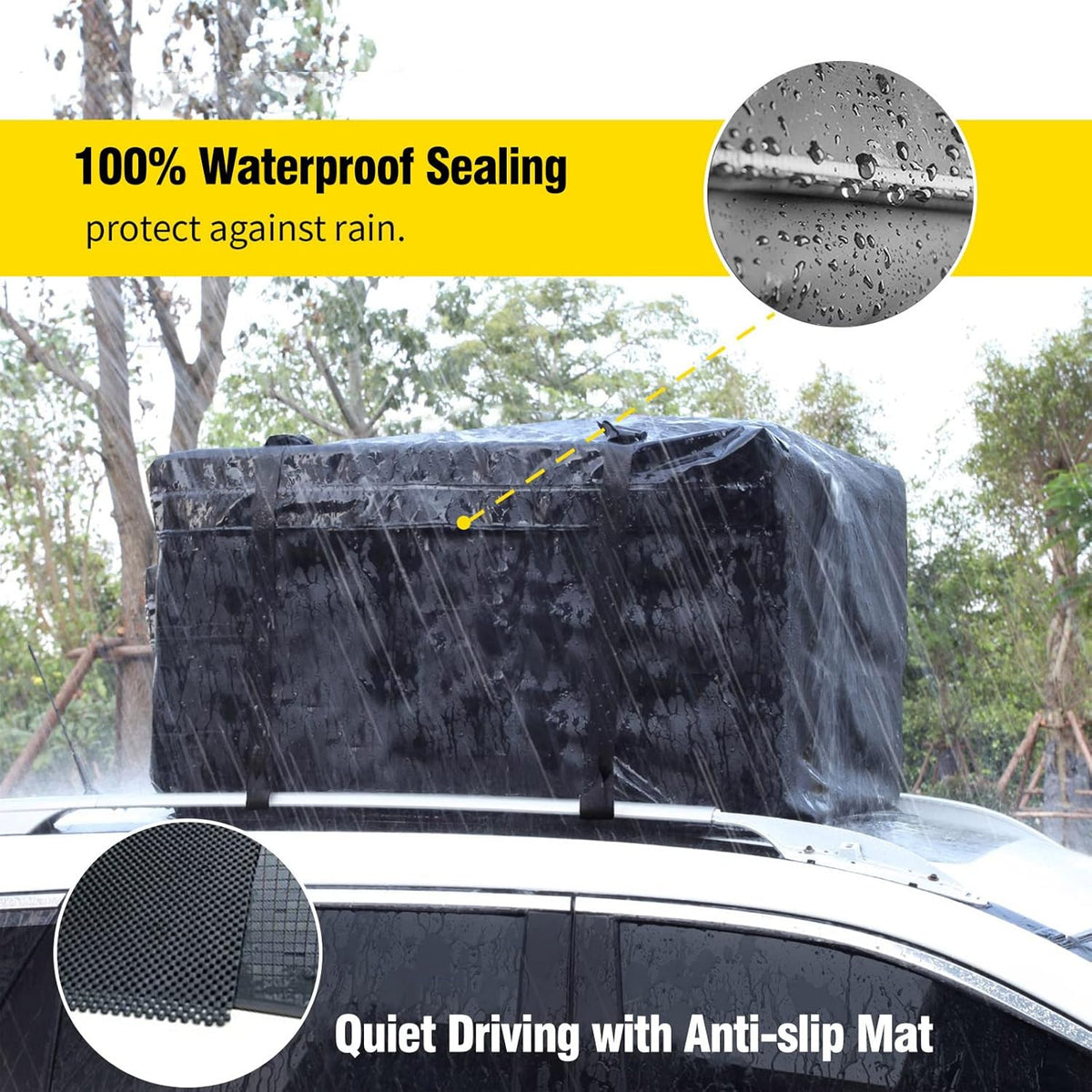 Leader Accessories Roof Rack Cargo Basket Set, Car Top Luggage Holder 64"x 39" + Waterproof Rooftop Cargo Carrier Bag