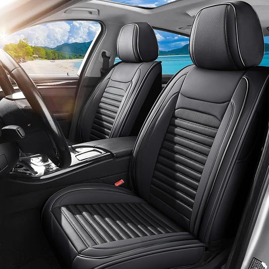 Front Seat Covers Fit for Toyota 4Runner 2001-2026, Car Seat Covers Front Seats, Breathable Faux Leather Automotive Seat Covers Front Pair Anti-Slip Seat Cover(Black, Front)