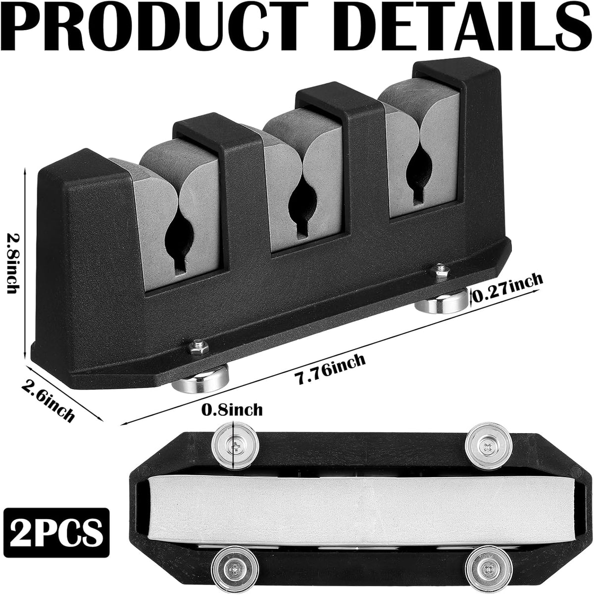 2 Pcs Magnetic Fishing Rod Holder for Car Fishing Pole Rack Vertical Rod Storage Holders for Truck Bed Boat Wall Garage Door