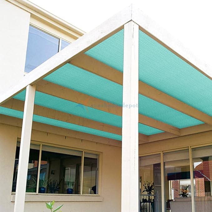 TANG Sun Shade Fabric Roll 8'x141' Shade Cloth for Garden Turquoise Green HDPE Mesh Shading Pergola Cover Replacement Canopy, 95% Blockage Sunshades for Outdoor Patio Backyard Plant