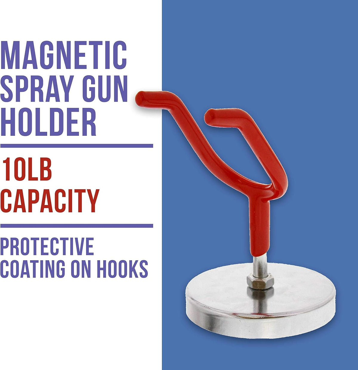 TCP Global Brand Magnetic Paint Spray Gun Holder Stand for Gravity Feed Cup HVLP, Spray Booth, Body Shop Wall