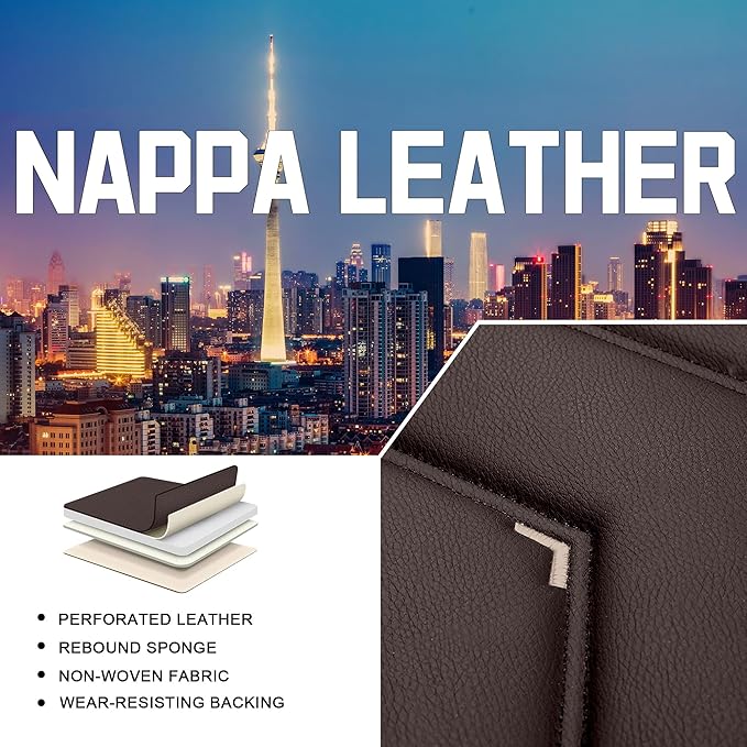 CTDS Car Seat Covers for Nissan Pathfinder 2000-2026, Stylish Sport Seat Cover, Premium Nappa Leather Car Seat Cover. Automobile Seat Covers Sets.(Standard 2 Seats/Coffee Color)