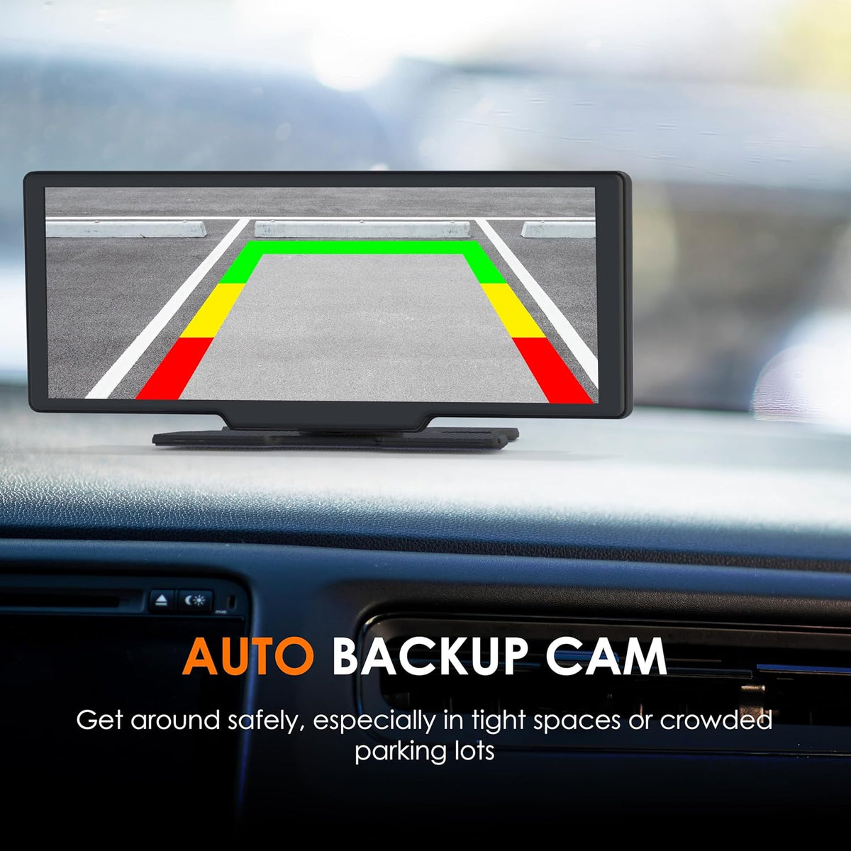 CPDuo Pro - 10.26" 4K Dash Cam with Wireless CarPlay & Android Auto, Touchscreen, GPS, Bluetooth, WDR, Night Vision, 170° Wide, Parking Mode