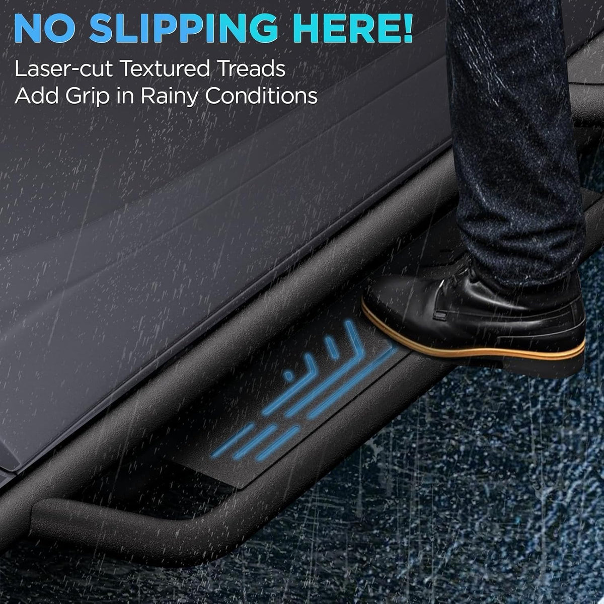 Running Boards Compatible with 2018-2025 Jeep Wrangler JL Unlimited 4 Doors, Carbon Steel Coated Black Truck Side Steps Rails Nerf Bars