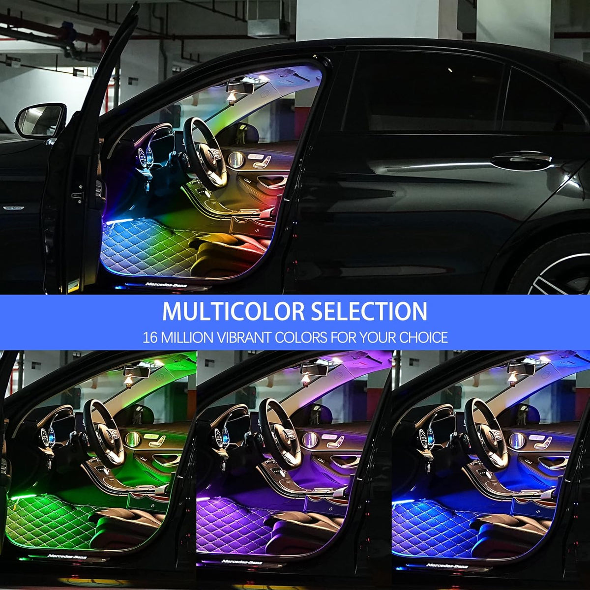 Upgrade Smart USB Dream Color Interior Car LED Strip Light with App Control, RGB Multi Color USB 5V Neon Atmosphere Ambient Night Strip Light Decorative Lamp for Cars with Music and DIY Mode(D72LEDs)