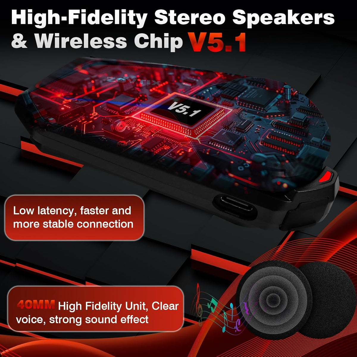Motorcycle Helmet Headset Support 8 Riders Group Intercom Communication System X8 Intercom with Music Sharing/HiFi Sound/3 EQ Music Modes/DSP&CVC Noise Cancellation/IP67/FM Radio/Wake up Siri - 1 Pack