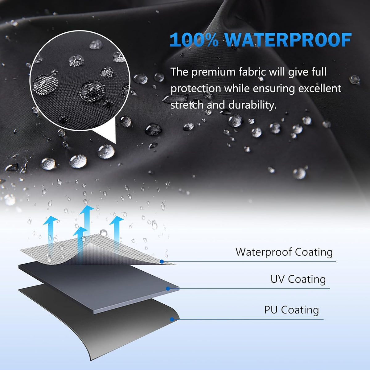 MORNYRAY ATV Cover Waterproof Heavy Duty Universal Quad Cover Outdoor Storage Cover 4 Wheeler UV Protection for Polaris Yamaha Honda Suzuki Kawasaki (Black, A3-86.6''L x 38.6''W x 41.7''H)