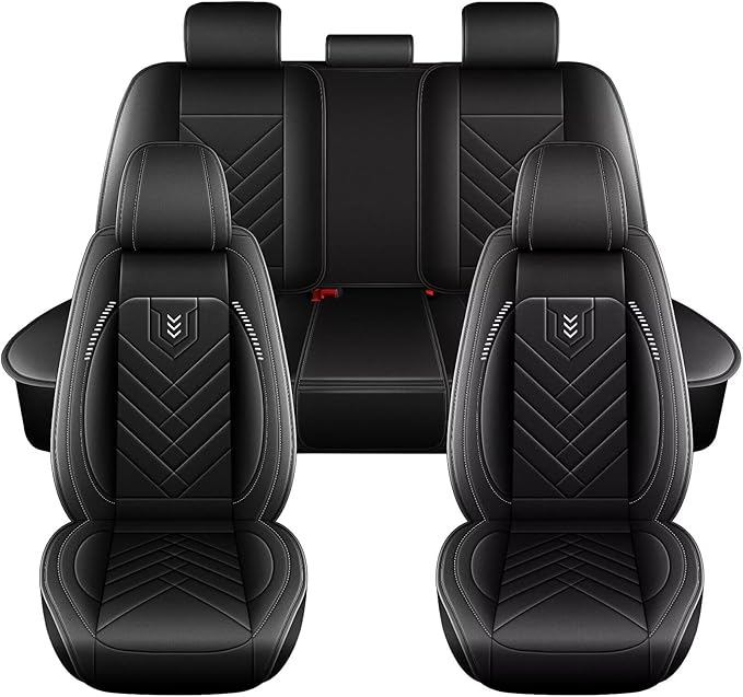 AOMSAZTO Car Seat Covers Fit for Hyundai Santa Cruz 2022-2026 Premium Front Seat Covers Waterproof Leather Automotive Seat Covers Compatible with Airbag (2 Seats,Black)