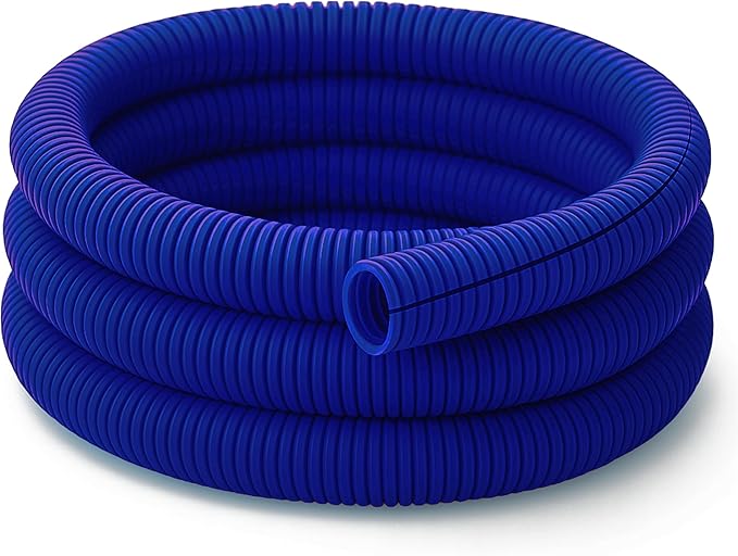 Electriduct Split Wire Loom Tubing Polyethylene Corrugated Flexible Conduit - 1.5" Nominal Size - 100 Feet - Blue