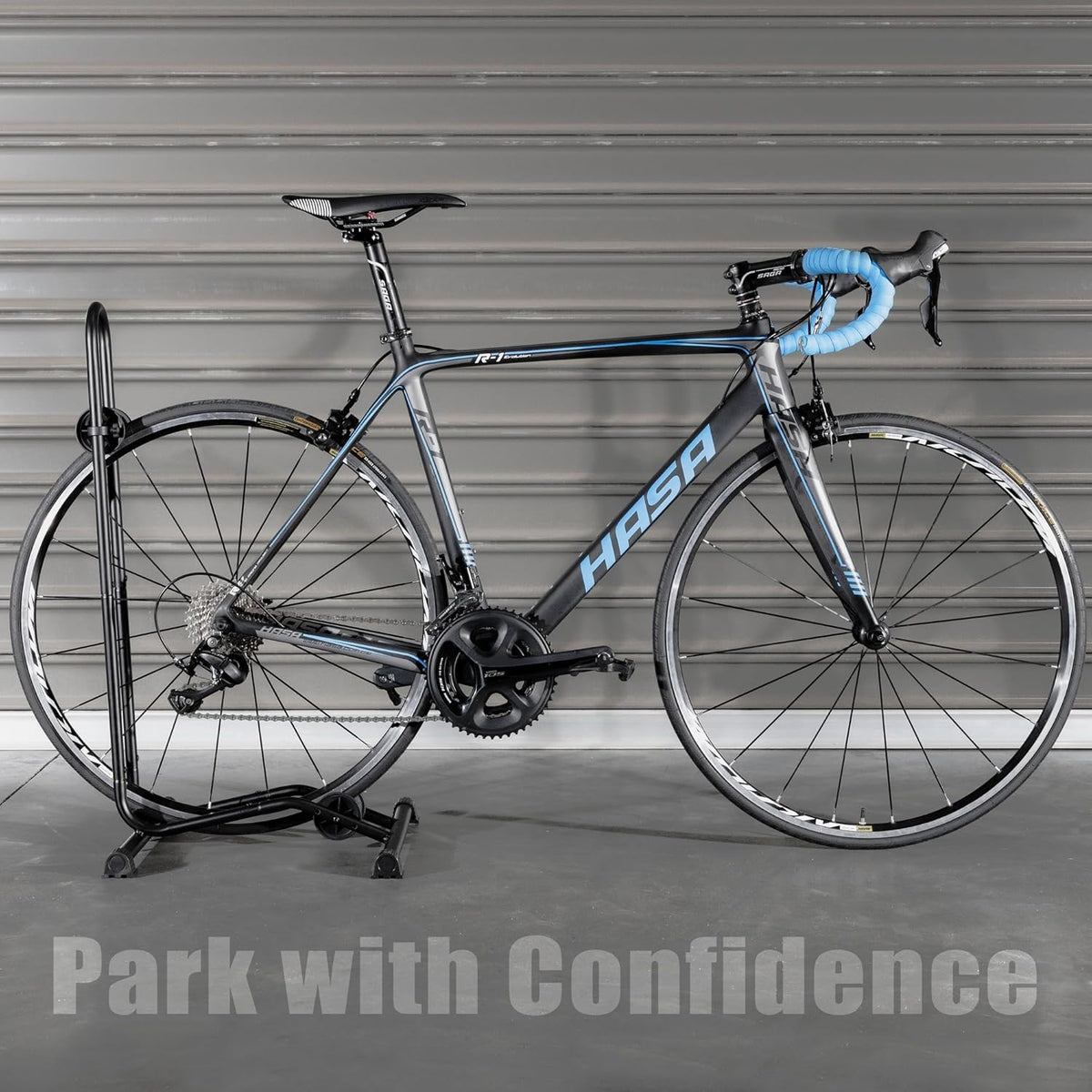 CyclingDeal Bike Floor Stand Parking Rack - for 20"-29" Mountain MTB & Road Bikes with Tire Width up to 2.4" or 5" Fat Bike - Bicycle Indoor Outdoor Garage Storage - Max Tire Width 2.4” for 1 Bike
