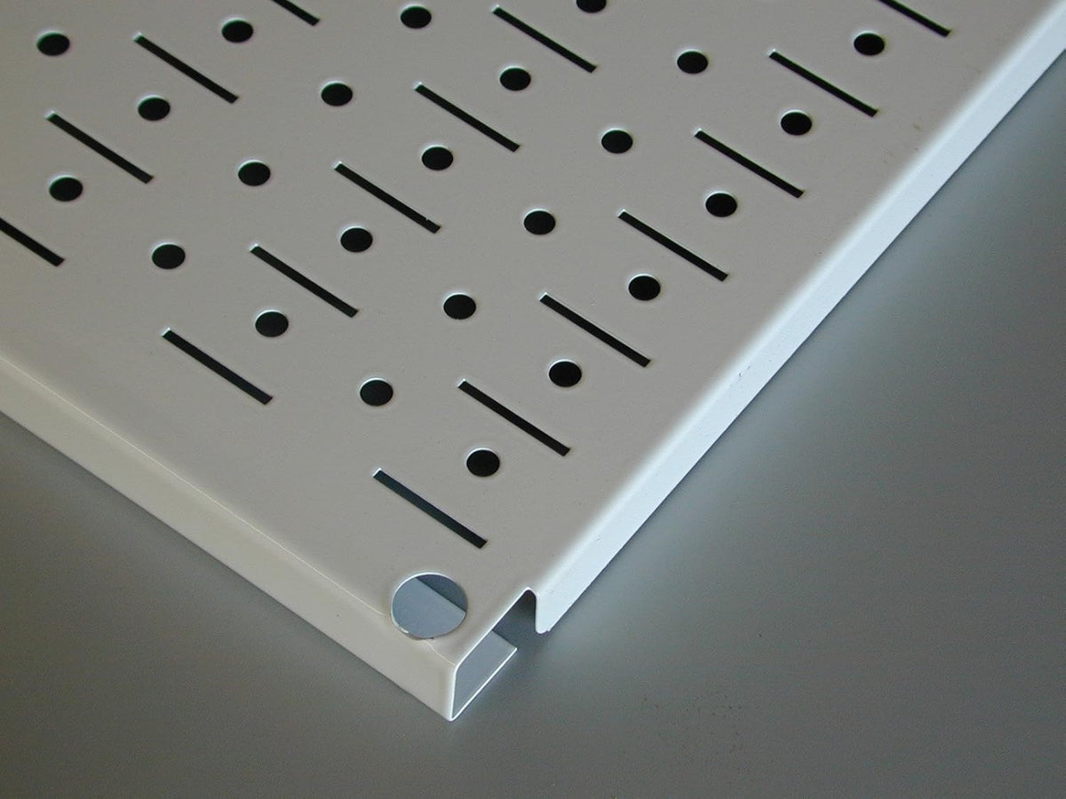 Wall Control 4 ft Metal Pegboard Standard Tool Storage Kit with Red Toolboard and White Accessories