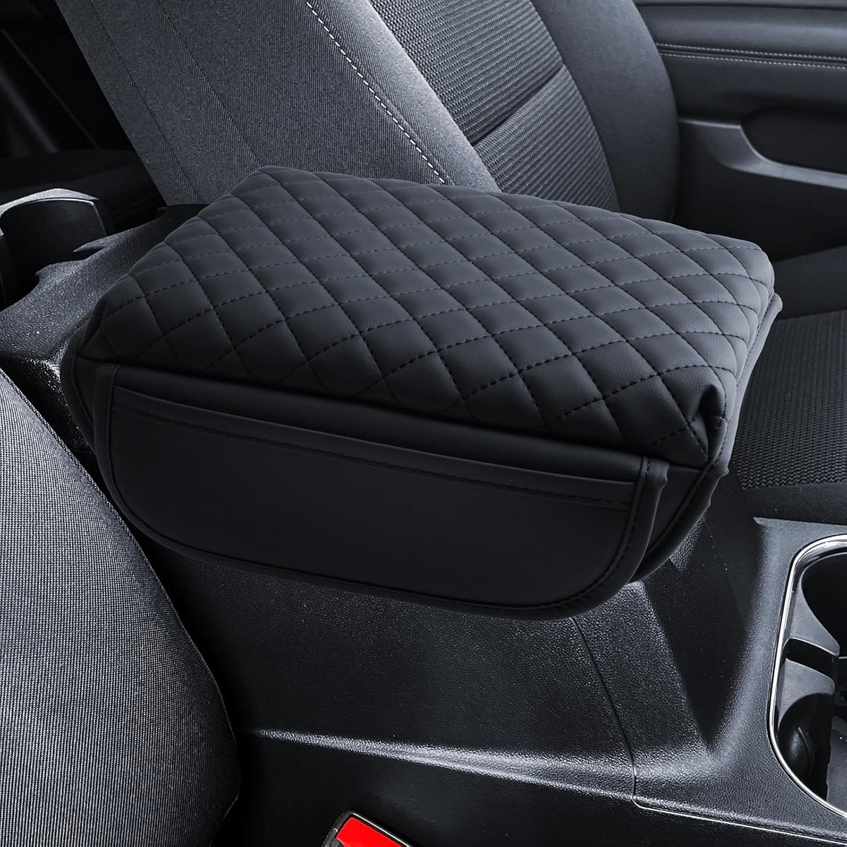 Armrest Cover for 2023 2024 2025 Chevy Colorado & 2023 2024 2025 GMC Canyon Accessories Center Console Middle Lid Pad Protector for Car Elbow Rest-Thickened with 2 Side Pocket